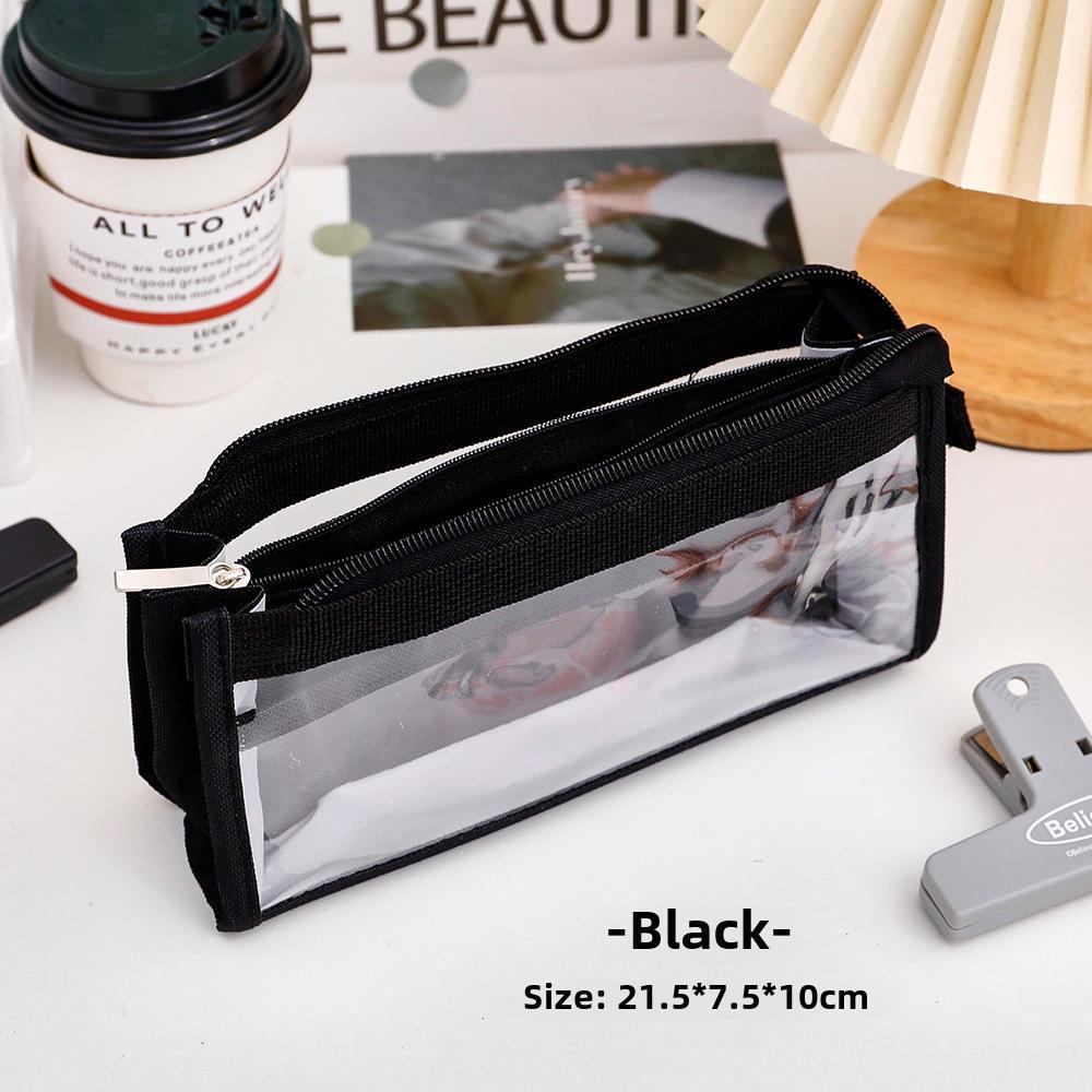 6-Layer Cartoon Mesh Pencil Case - Large, Transparent, Multi-Section Student Storage Bag