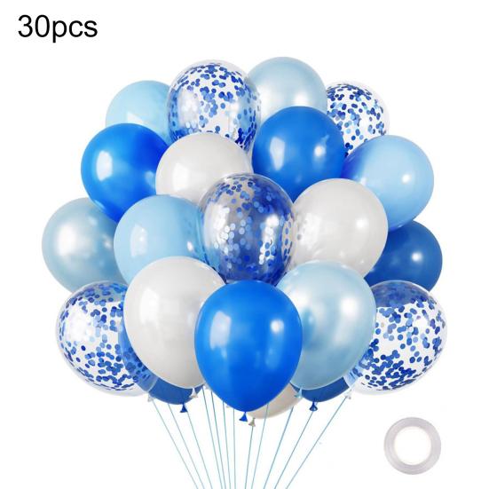 30 Pcs 12inch Metallic Balloons Chrome Latex Balloon with Ribbon for Wedding Bridal Birthday Baby Shower Decoration
