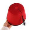 Moroccan Hat Felt Fez Cap Breathable Turkish Tassels Cap Tarboosh Fez Hat  Role Play Headwear