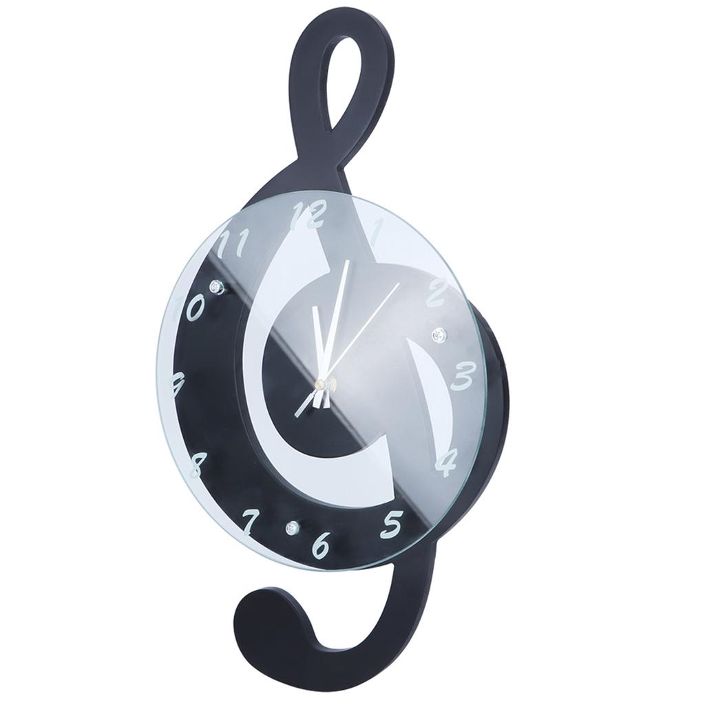 Innovative Musical Note Electronic Wall Clock Fashionable Silent Quartz Clock for Children Room