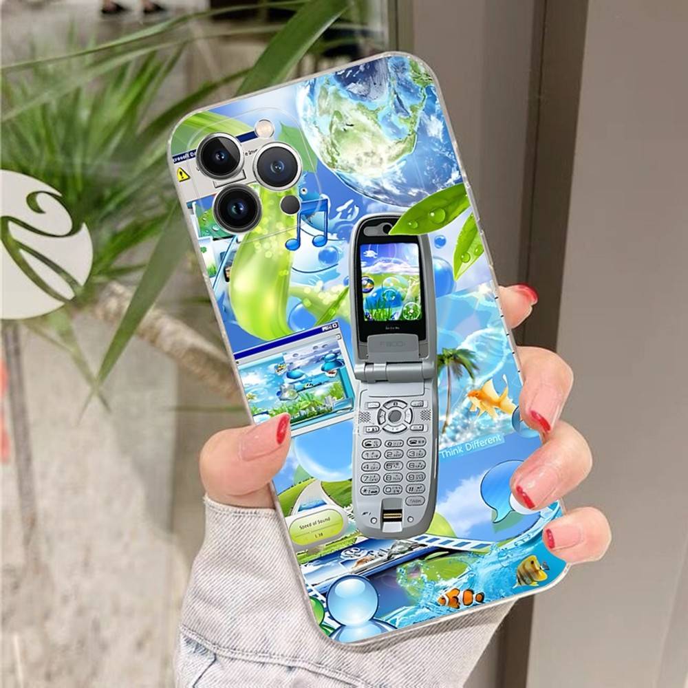 F-Frutiger Aero Для IPhone 17 16 15 14 13 12 11 Pro Max Plus Mini Чехол Для Прозрачного Чехла