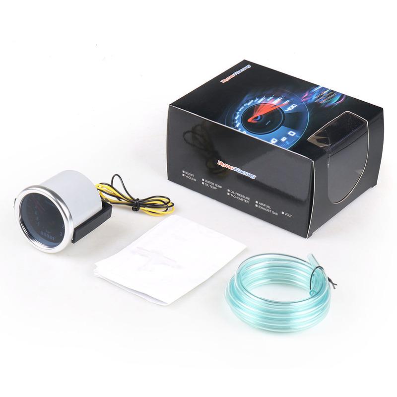 Dynoracing 2''52MM Turbo Boost Gauge 3 BAR Механический Белый Светодиодный Boost Gauge Дымчатая линза Датчик Boost BX101537