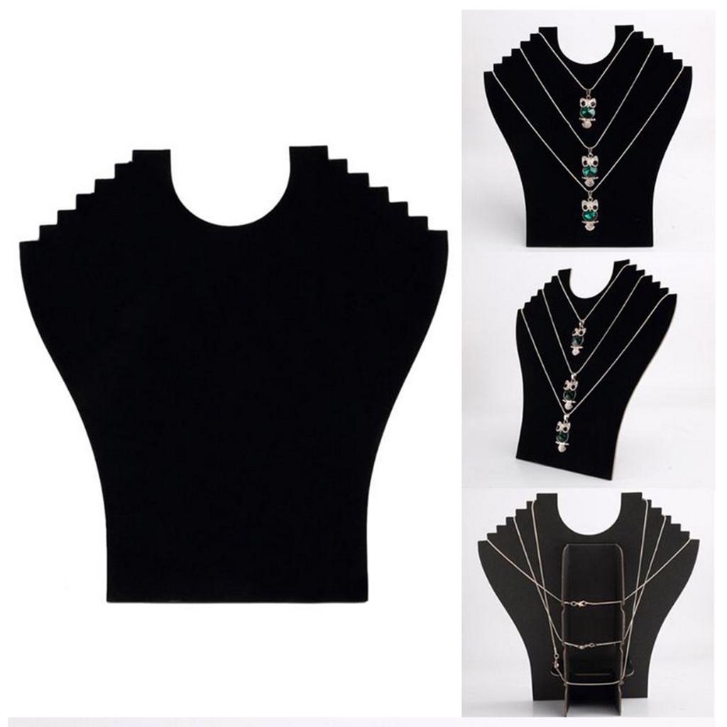 Necklace Pendant Display Holder Stand Velvet Easel Organizer Rack 19x35.5cm