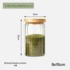 Vertical Striped High Borosilicate Glass Storage Jar for Grains and Tea