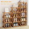 Simple Bamboo Installation-Free Shoe Rack 3-6 Tier Household Multifunctional Storage Rack Living Room Bedroom Shoe Shelf