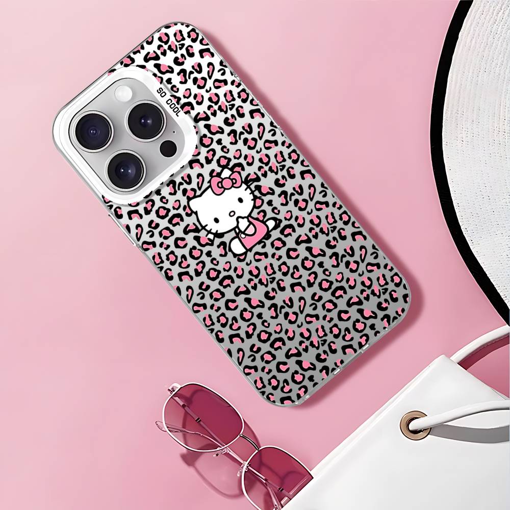 Чехол для телефона Hello Kitty с леопардовым принтом для iPhone 17 16 15 11 12 13 14 Pro Max 16 Plus 12 Mini 7 8 XR XS 15Pro MAX