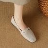2024 Новые летние женские туфли-лодочки с вырезом из натуральной кожи для женщин Туфли на низком каблуке с квадратным носком Лаконичные базовые женские туфли