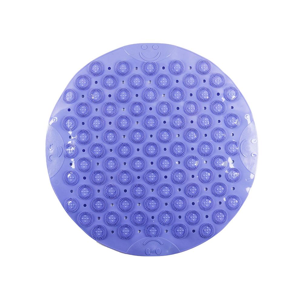 Silicone world PVC Round Anti-skid Bathroom Mats Shower Bathroom Massage Foot Mat Suction Cup With Drain Hole Carpet Floor Mat