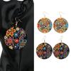 Винтажные женские красочные цветочные краски, круглые висячие серьги-крючки, клубные ювелирные изделия