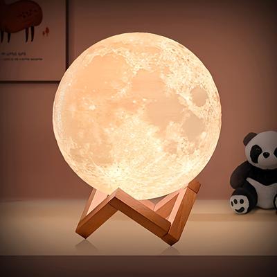 Лунная лампа 16 цветов лунный ночник светодиодный 3D печатный лунный светильник 5.9 дюймов настольная лампа с подставкой USB разъем