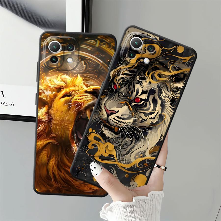 Чехол для телефона Funda для Xiaomi Mi 11 11T 13 Lite 14 12X 10T 12 12T Pro Крутой Тигр Лев