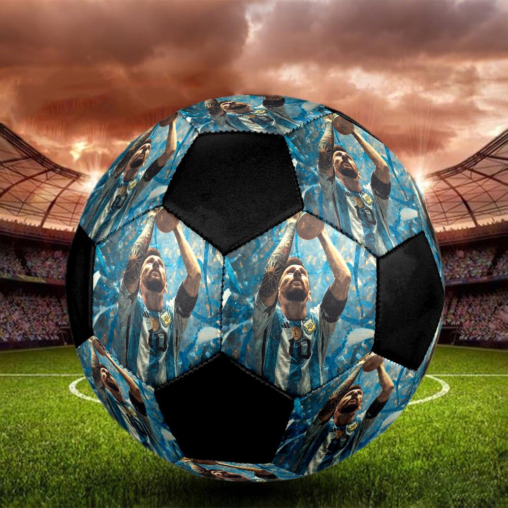 Мяч для мини-футбола Messi, разноцветный, машинная строчка, ПВХ, размер 5, готов к командным тренировкам и соревнованиям, прочный, с высоким отскоком, классный спортивный подарок