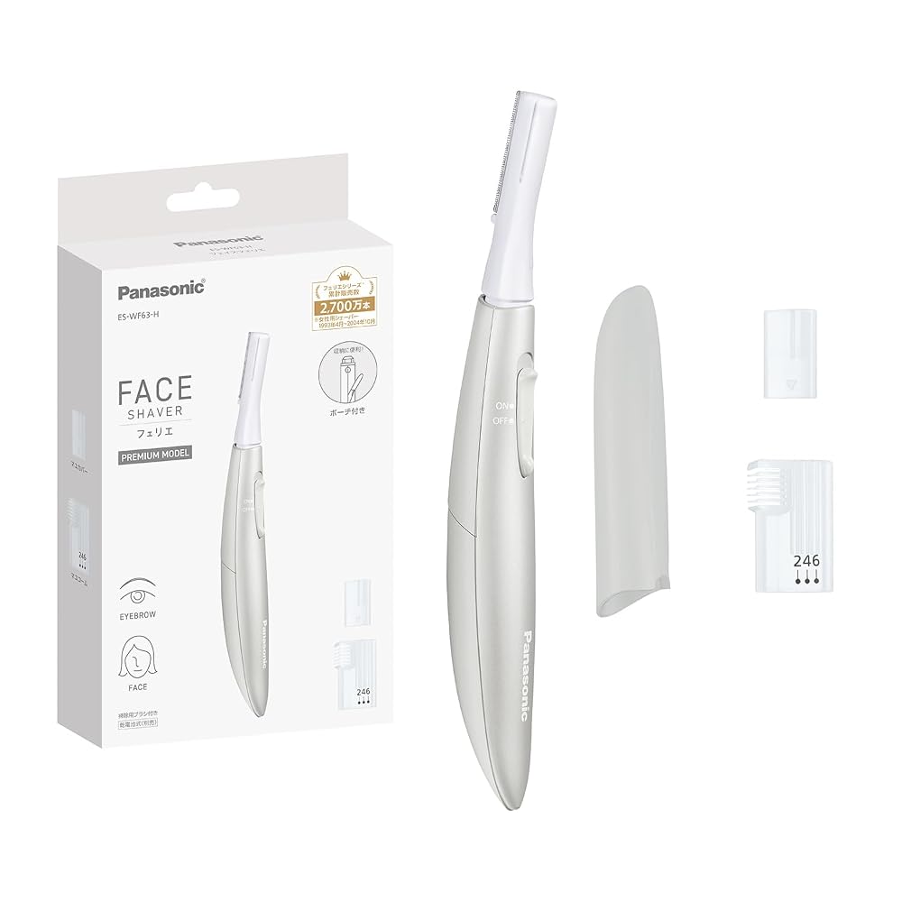 PANASONIC Facial Shaver for Peach Fuzz & Eyebrows Battery Operated Gray ES-WF63-H