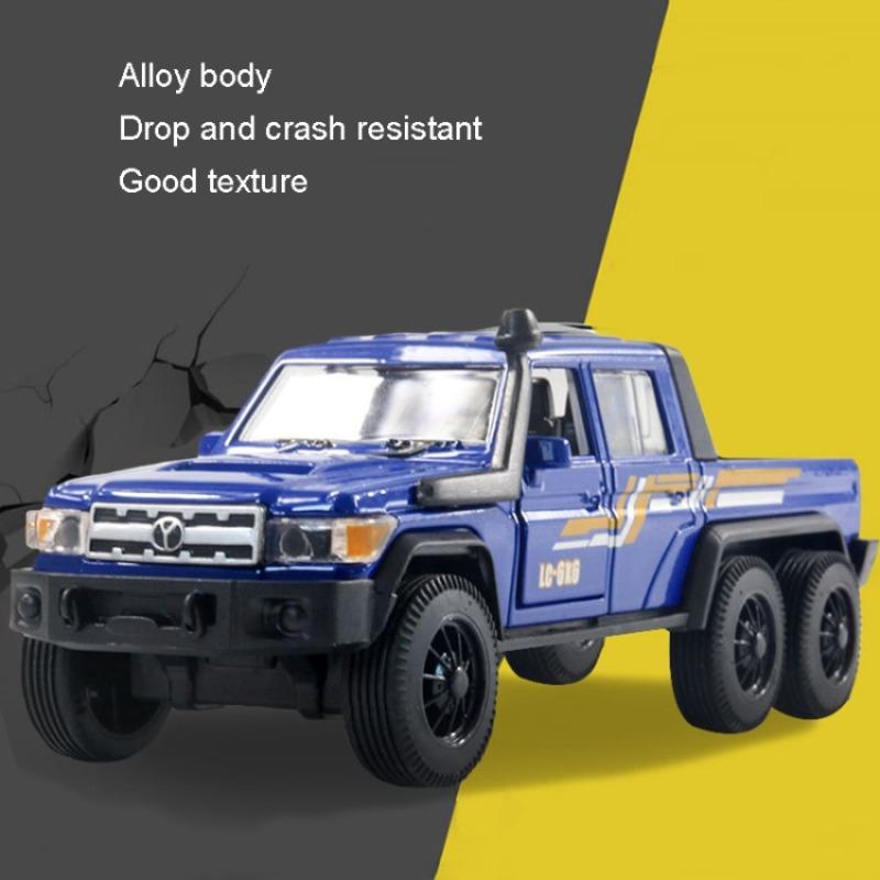 Модель автомобиля Toyota LC-6X6 в масштабе 1/32, сплав ABS, материал, игрушечный автомобиль из сплава, высокая имитация, прочный, яркий цвет для подарков