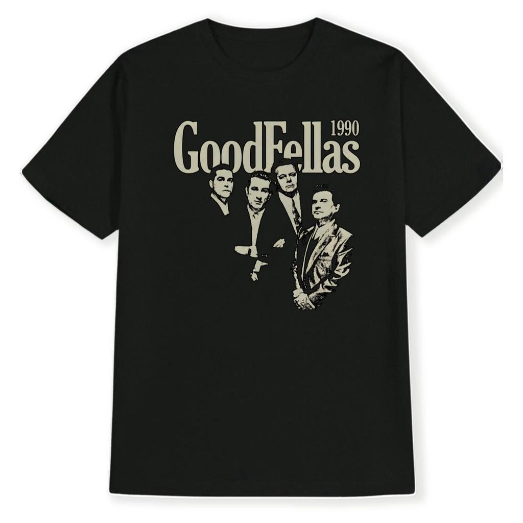 Винтажная мужская хлопковая футболка с принтом GoodFellas 1990 Мужчины Женщины Хлопковые футболки Футболки Одежда с принтом Unseix Оверсайз Топ