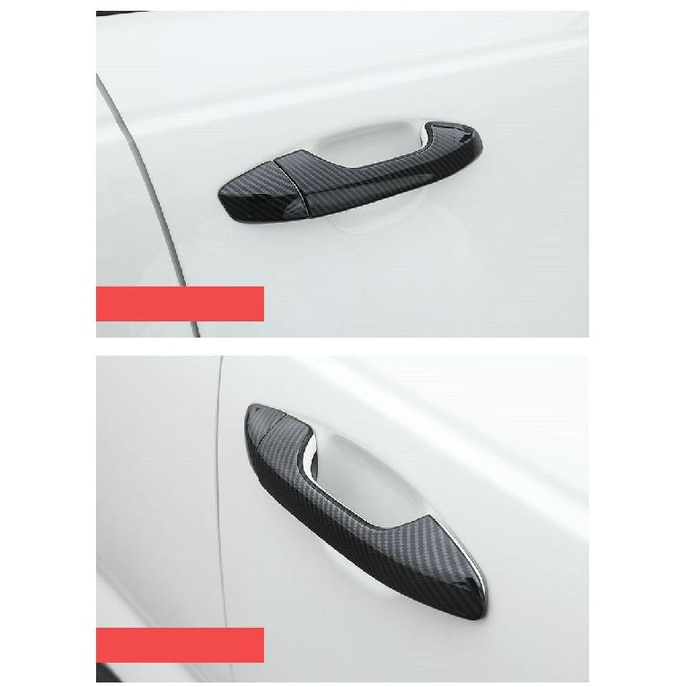 For Kia Rio 2018 Carbon Fiber Chrome Car Door Handle Cover Decor Trim Sticker Styling