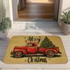 Christmas Fun Cat Welcome Door Mat, Non-Slip Front Doormat for Indoor Summer Porch Decor, Low Profile Entrance Rug for Home,