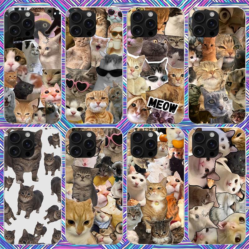 Crying Cat Memes Phone Case For iPhone 17 Air 16 15 Pro Max 14 Plus 13 Mini 12 11 Cover 7 8 SE Silicone Shell Print Fundas 17 Ai