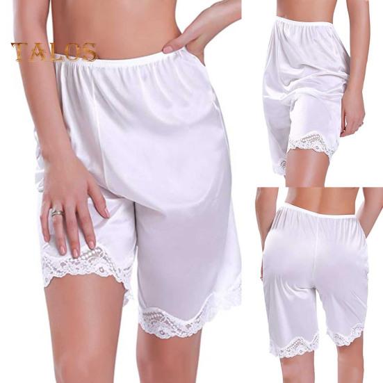 Women Shorts Elastic High Waist Summer Bottom Shorts Solid Color Lace Trim Silky Shorts Loose Fit Casual Vacation Shorts