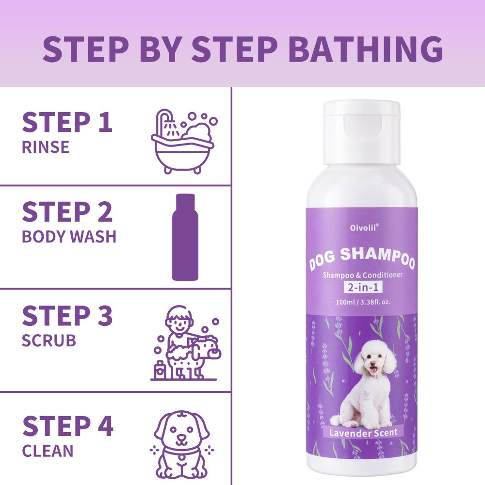 Pet Shampoo & Conditioner 2-in-1 Lavender Fragrance Refreshing Smooth Coat for All Pets