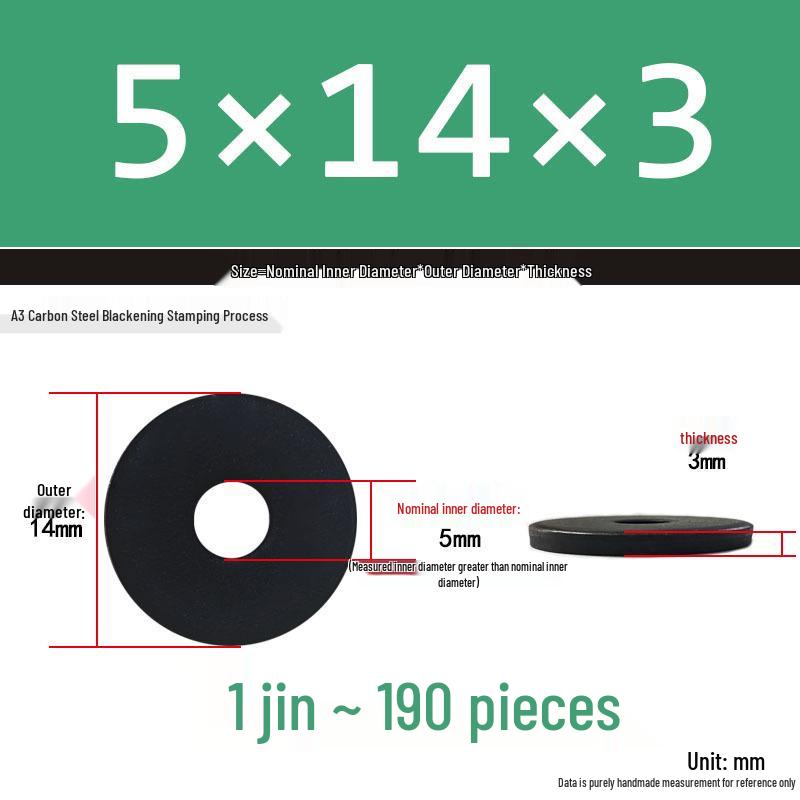 Black Oversized Thickened Round Metal Flat Washer Spacer for Home Use