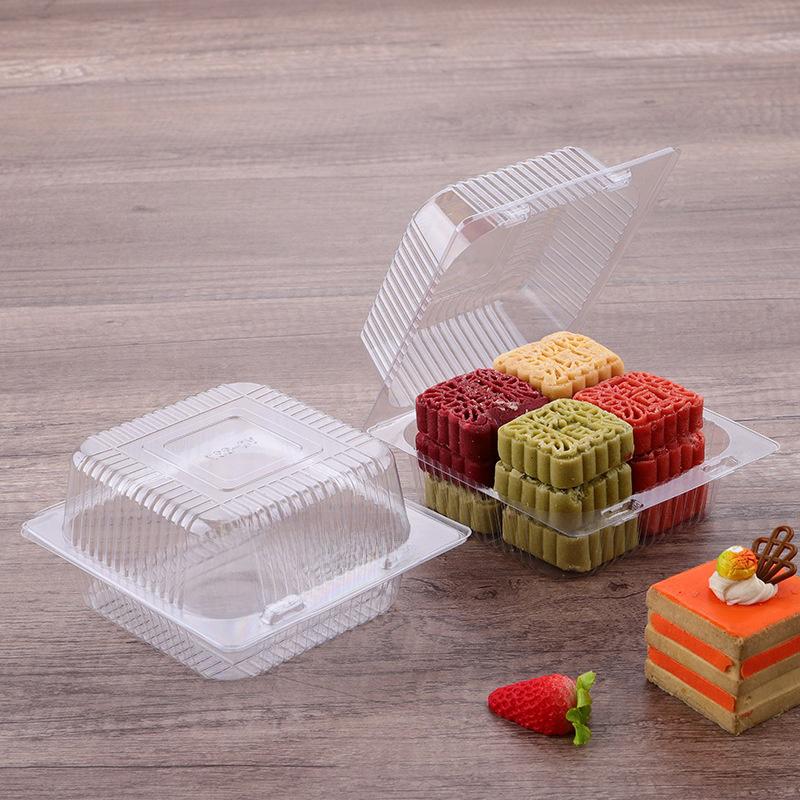 100 шт. коробки для выпечки, тортов, пищевой пластик, экологически чистые одноразовые упаковочные коробки для еды на вынос, суши, прозрачные, 13,3x12,3 см
