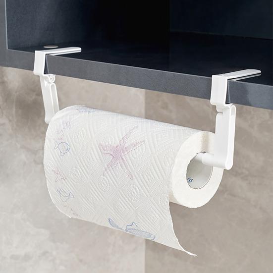 Держатель для бумажных полотенец Прочный, несущий удар, без дырокола, простая в установке, пластиковая пленка, подвесной держатель для хранения полотенец