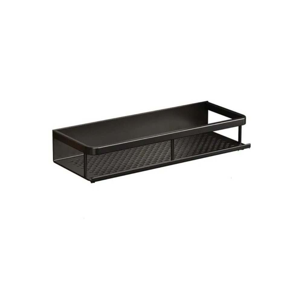 Black Bathroom Shelves Space Aluminum Toilet Rack Practical Makeup Organizer for Kitchen