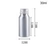 30Ml-250Ml Silver Aluminum Bottle With Screw Cap Perfume Cosmetic Toner Water Bottle Travel Protable Refillable Bottle