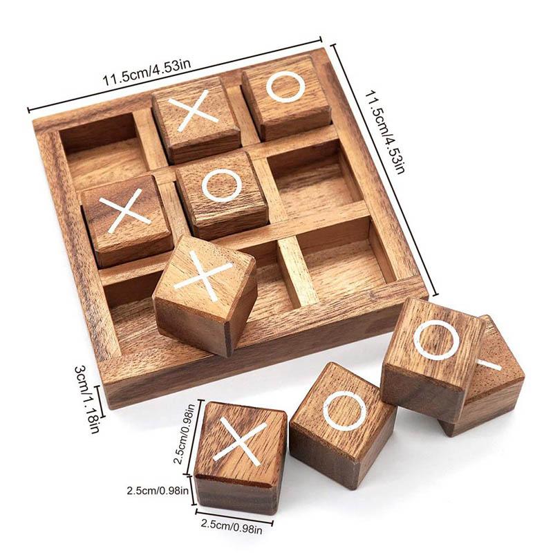 Wooden Tic Tac Toe Board Game XO Chess Parent Child Interaction Party Spiele Juegos De Mesas Para Toda La Familia