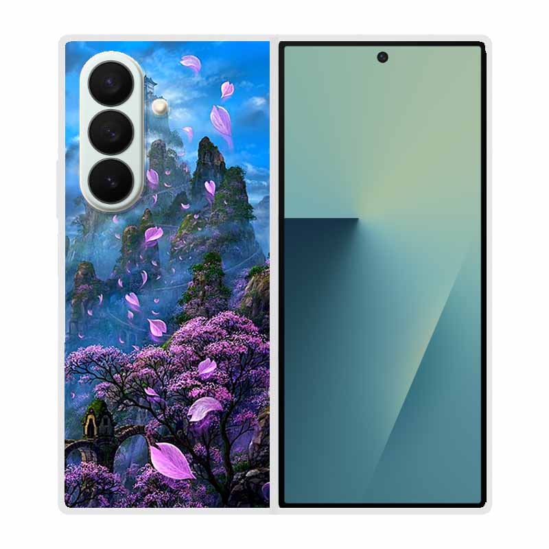 Чехол для SAMSUNG Fold 7 5G Чехлы Животное Мрамор Прозрачный Жесткий Телефон Funda для Galaxy Z Fold7 5G Задняя крышка Zfold7 Прозрачный корпус