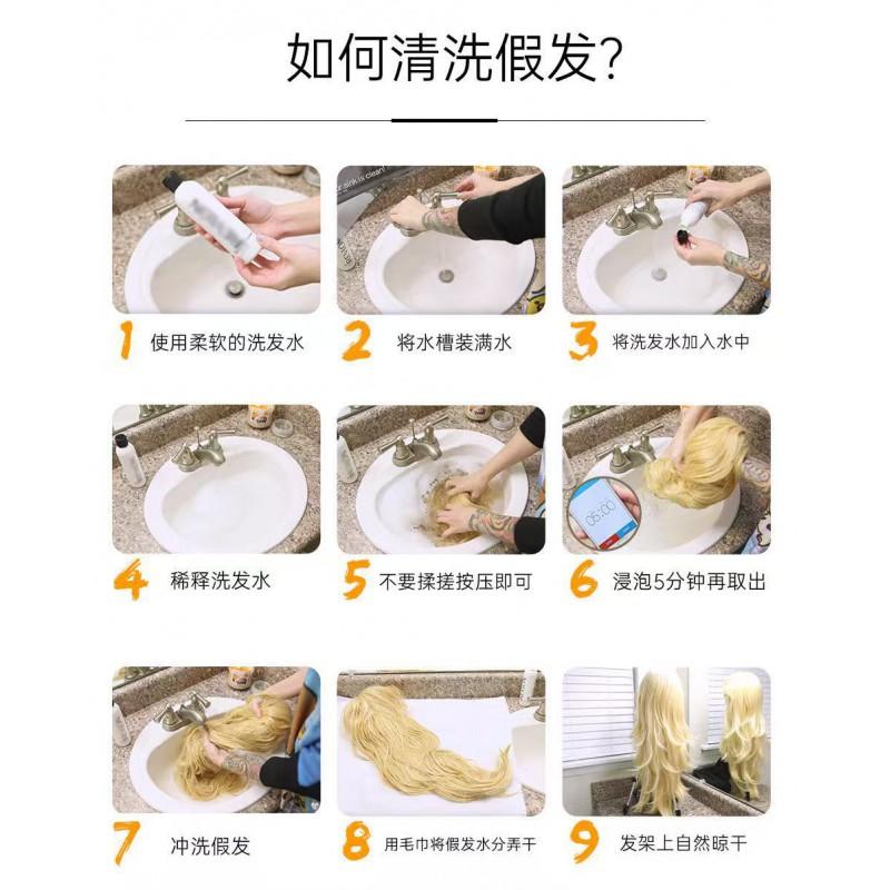 European American Hand-knitted Front Lace Wig Headgear Black Long Straight Hair Chemical Fiber T-shaped