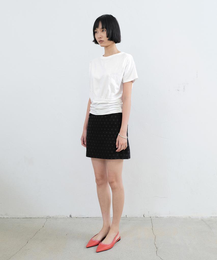 Sillot Front Pocket Dot Mini Skirt (Black)