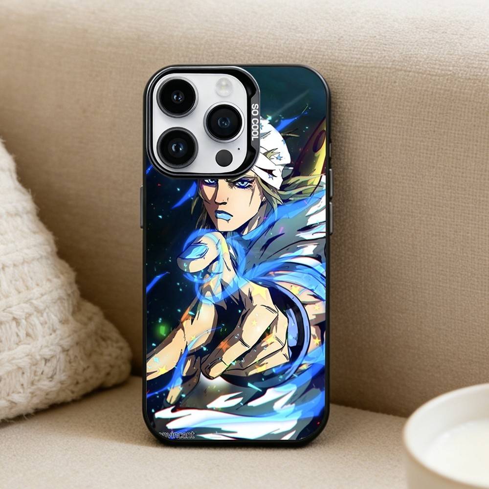 Аниме J-JoJo's Bizarre Adventure ГОРЯЧИЙ Чехол для телефона Для iPhone 16,15,14,13,12,17,Pro,MAX Черный Матовый Ударопрочный Чехол