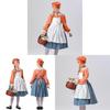Детский средневековый костюм крестьянки в полоску для Хэллоуина, косплея, для девочек