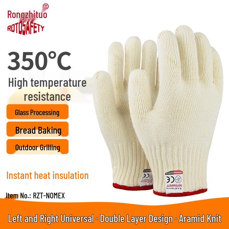 Жаропрочные нескользящие силиконовые перчатки Rongzhitou 250°C для выпечки и барбекю