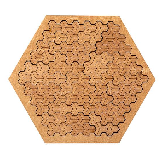 Wooden Fractal Tray Jigsaw Puzzle with Frame Reverse Thinking Impossible Difficult Puzzle Challenge Game Kids Adults Educational Irregular Puzzle Toy