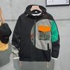 Autumn 2023 Men's Designer Patchwork Hooded Jacket - Loose, Trendy Korean Style