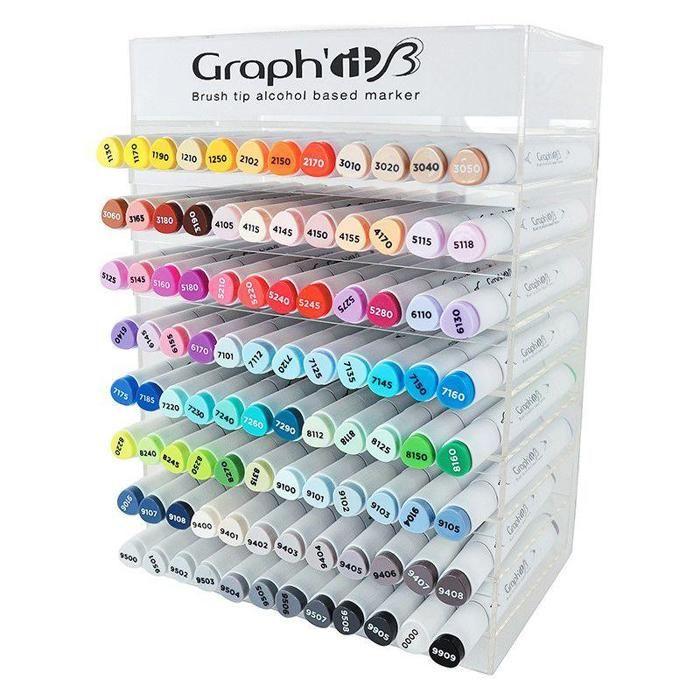 Coffret de 96 marqueurs à alcool GRAPH'IT Brush & Extra fin