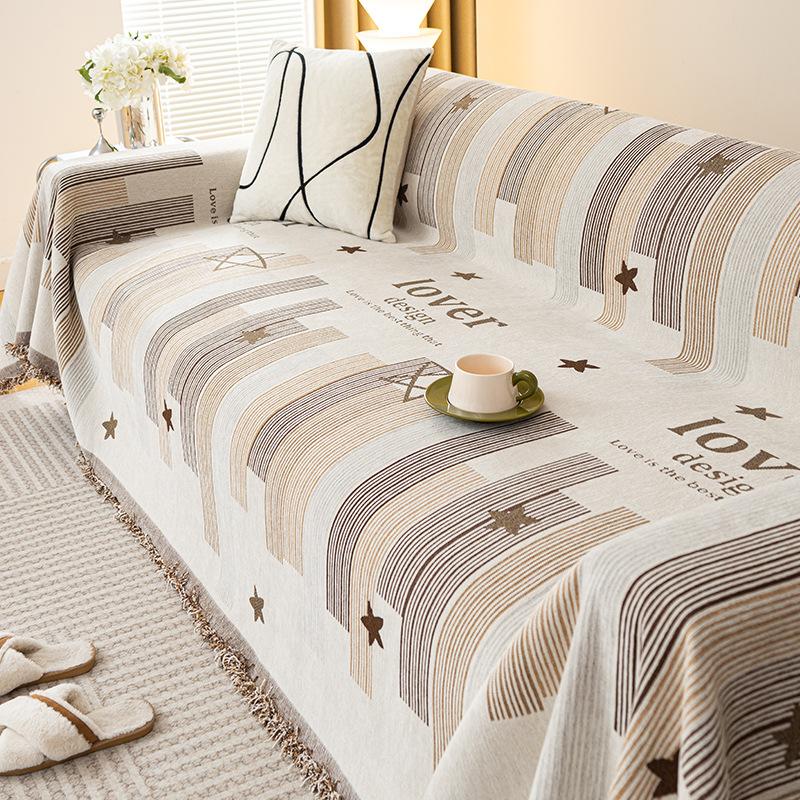 Chenille All-inclusive Set of Dust-proof and Anti-slip Sofa Towel, Sofa Cushion, Sofa Blanket, Four-season Universal Sofa Cover, Full Cover Cloth