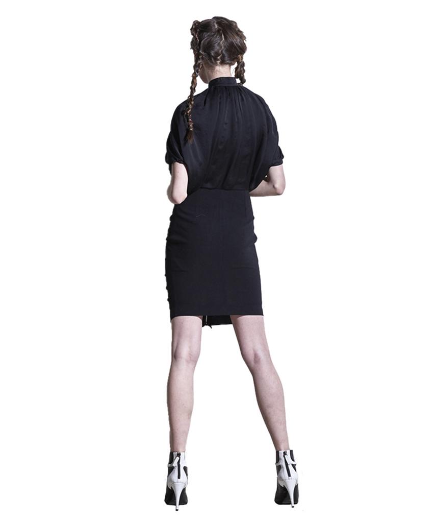 Greedius Black Ruffle Dress