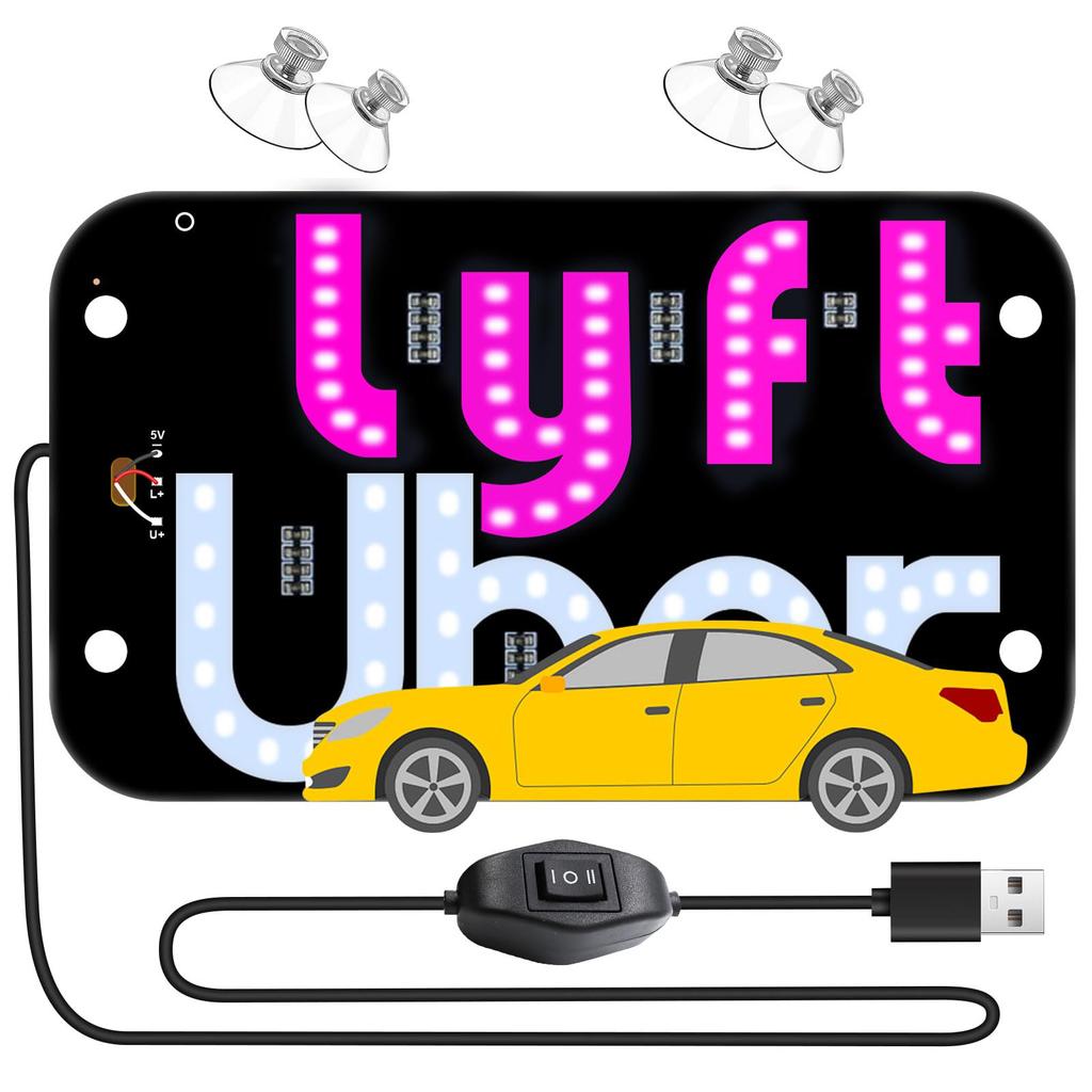 Светодиодная табличка для автомобиля такси на лобовое стекло, USB светодиодная табличка для автомобиля с присосками, бегущая строка, управление для водителя карпулинга