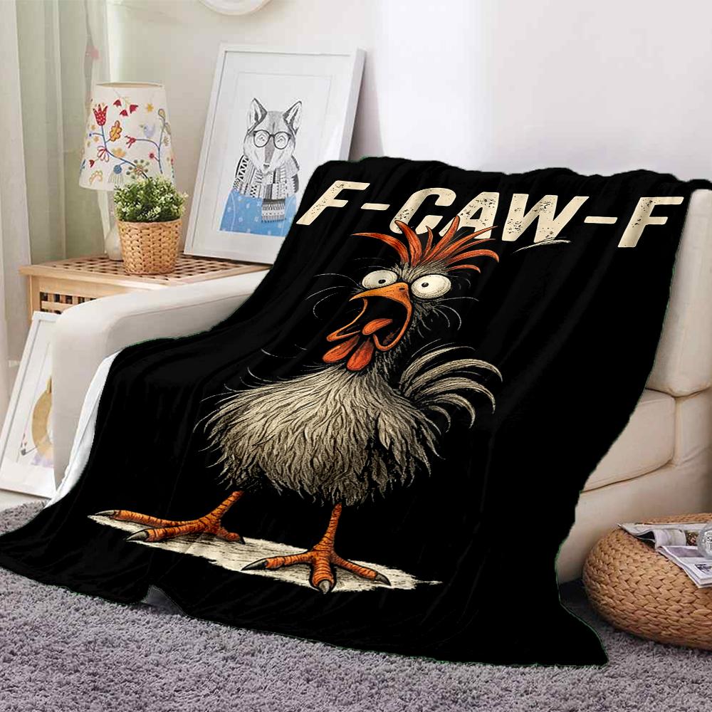 1Pc Fowl Attitude Blanket Soft And Comfortable Casual Warm Camping Travel Christmas Halloween Xmas Gift M92443