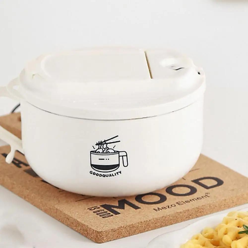 with Chopsticks and Fork Instant Noodle Bowl 1300ml Lunch Box Portable Ramen Bowl  Student