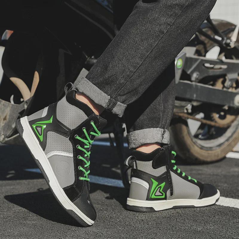 Breathable Cross-Border Motorcycle Riding Boots - Anti-Fall, All-Season Knight Racing & Parkour Shoes