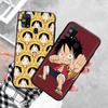 Black Case for Xiaomi Redmi 13C Note 9 iPhone XR 7 8 14 15 11 12 13 X XS Pro Max Samsung A25 S23 S24 FE Ultra Plus One Piece Luffy Monkey