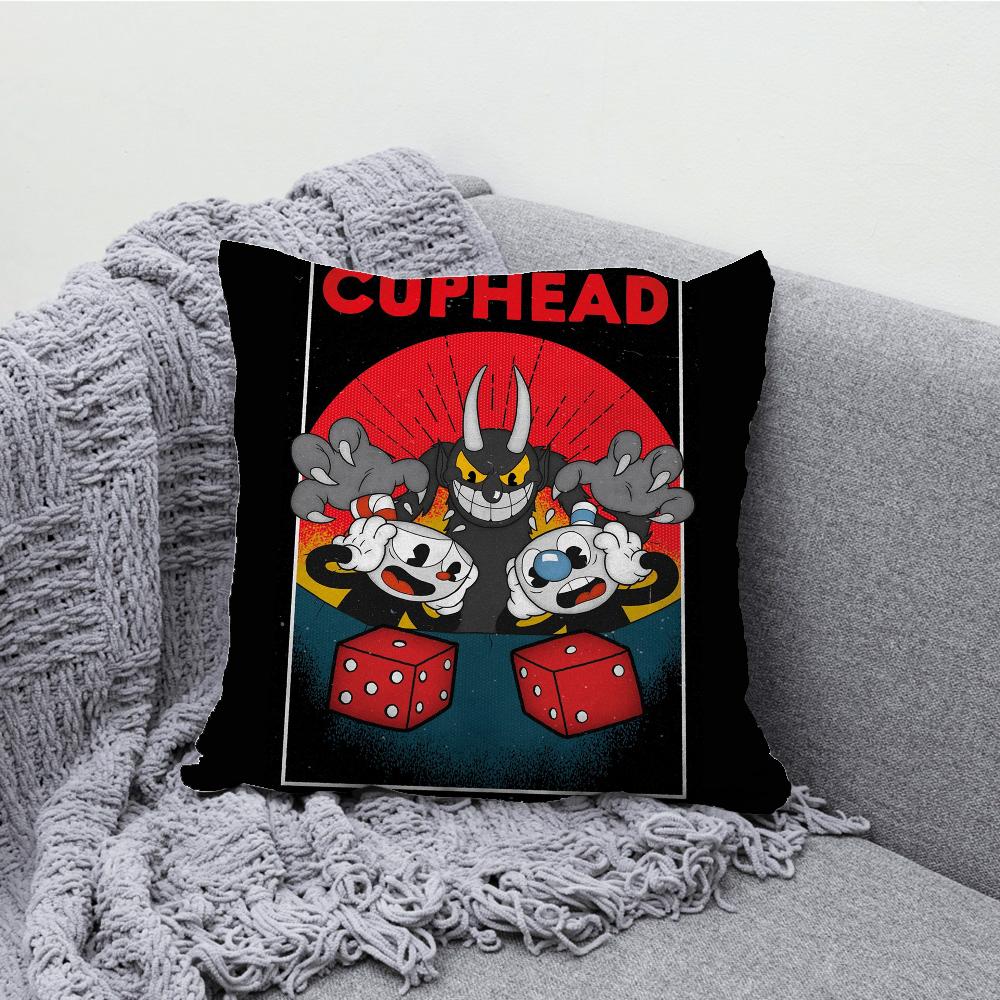 Игра для двух игроков Co Op Чехол на подушку C-Cuphead Мягкий чехол-подушка для декора дивана в деревенском стиле Домашние украшения и Защитный чехол на подушку