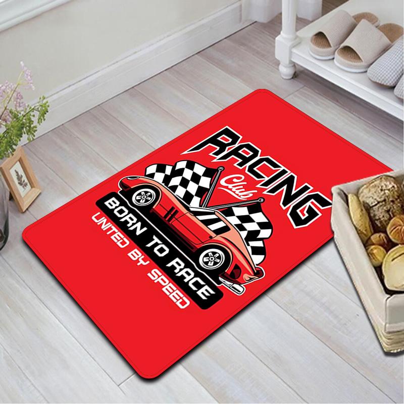 Red race car Rug Floor Mat for Living Room or Bedroom Soft and Comfortable Carpet a Gift for Birthday and Holiday.MFF0918480