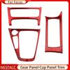 3Pcs Car Gear Shift Panel Cover for Ford Focus 3 MK3 2015 - 2018 AC Button Control Panel Trim Water Cup Sticker