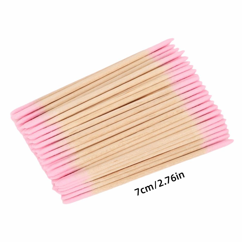10 Bags Wooden Stick Body Double Pointed Cotton Swabs Eyeliner & Cosmetic Touch-Up Work